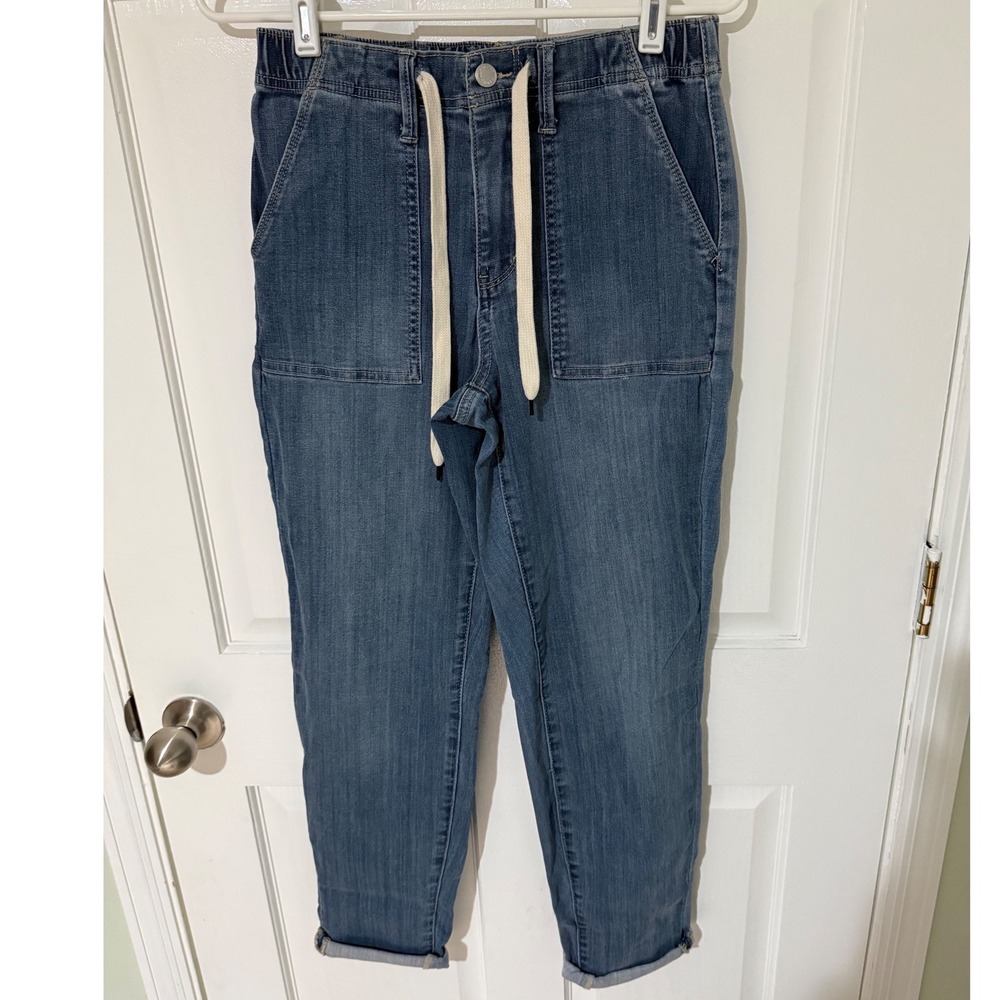 Judy Blue Medium Wash Elastic‎ Waist Drawstring Jogger Jeans 1/25 87119